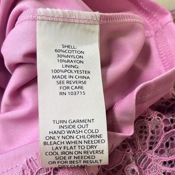 Nanette‎ Lepore Women's Pink Lace Bell Sleeve Flutter Top Blouse XS - Picture 4 of 4